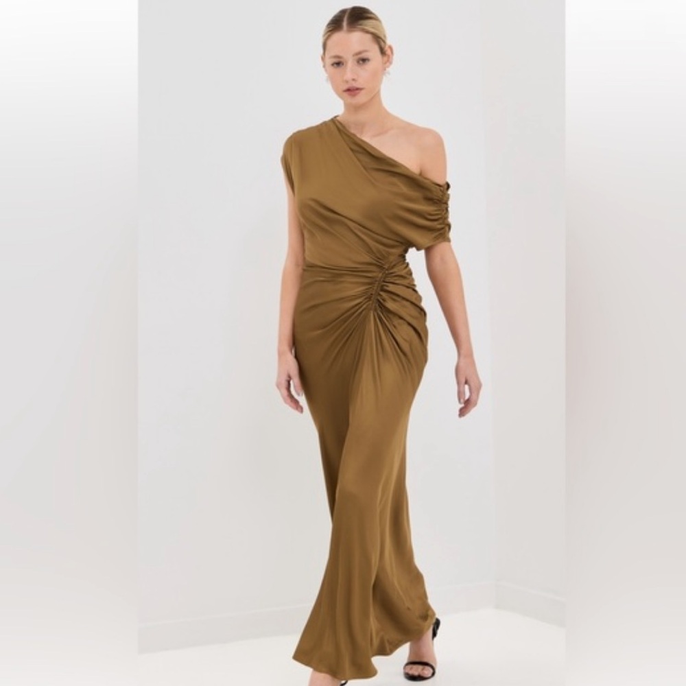 A.L.C. Asymmetrical Dress in Rich Brown